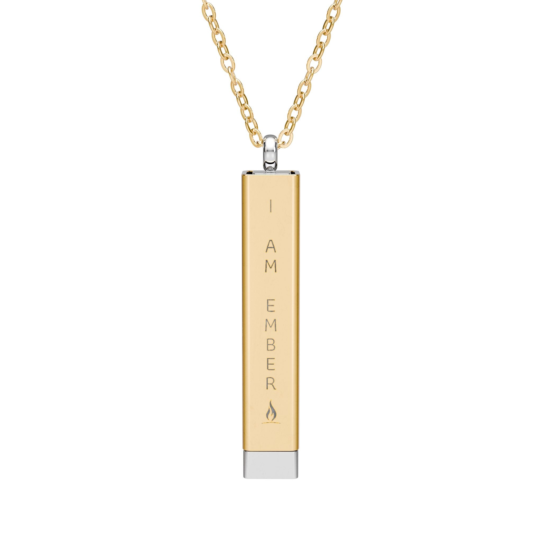 Hidden Message Sliding Bar Necklace — Engravable Secret Message Pendant