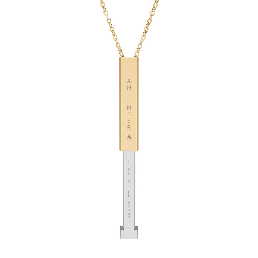 Hidden Message Sliding Bar Necklace — Engravable Secret Message Pendant