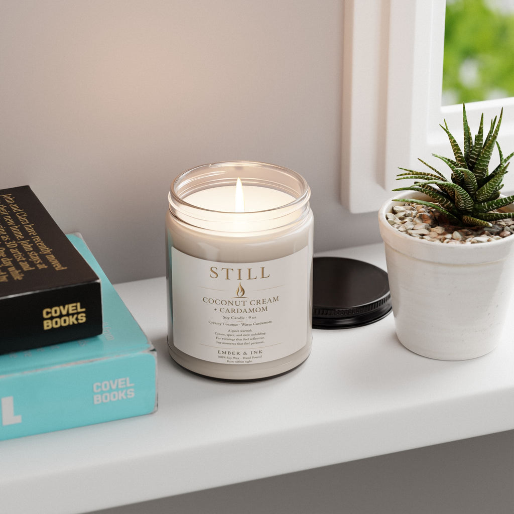 Still Coconut Cream + Cardamom Soy Candle — 9oz Scented Jar