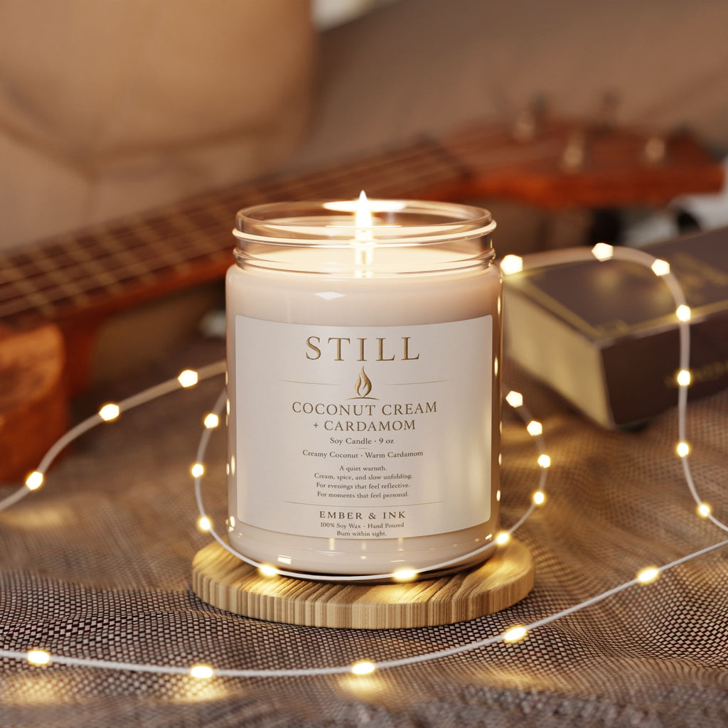 Still Coconut Cream + Cardamom Soy Candle — 9oz Scented Jar