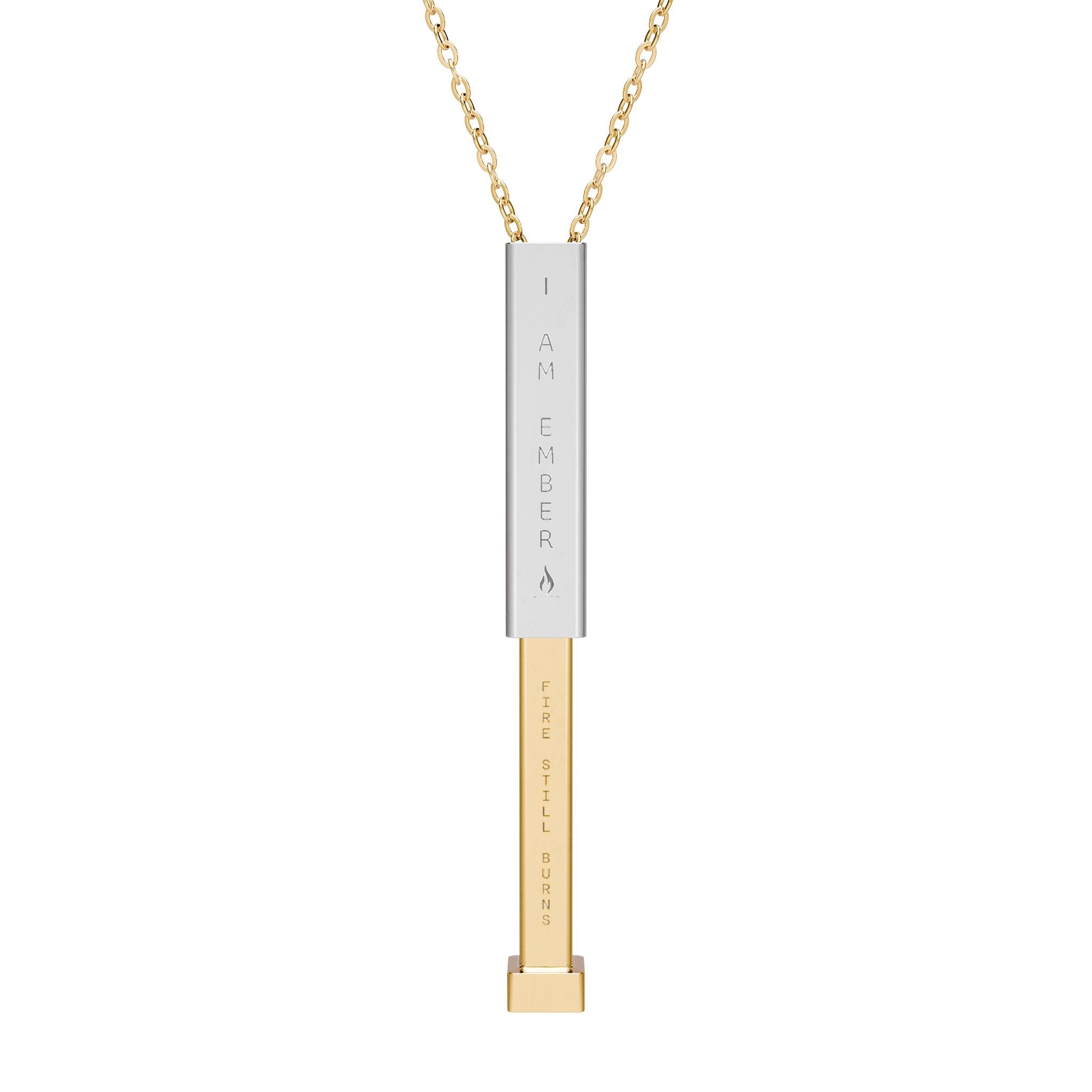 Hidden Message Sliding Bar Necklace — Engravable Secret Message Pendant
