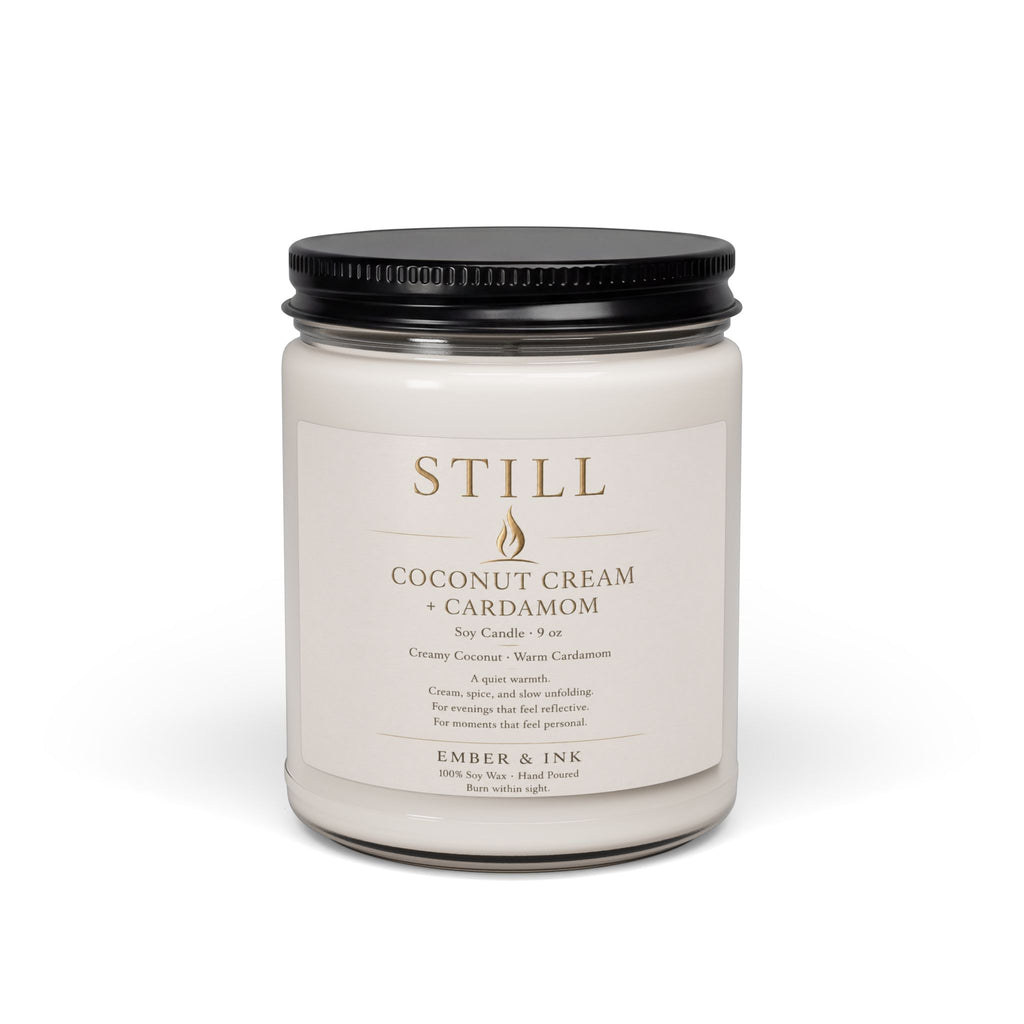 Still Coconut Cream + Cardamom Soy Candle — 9oz Scented Jar