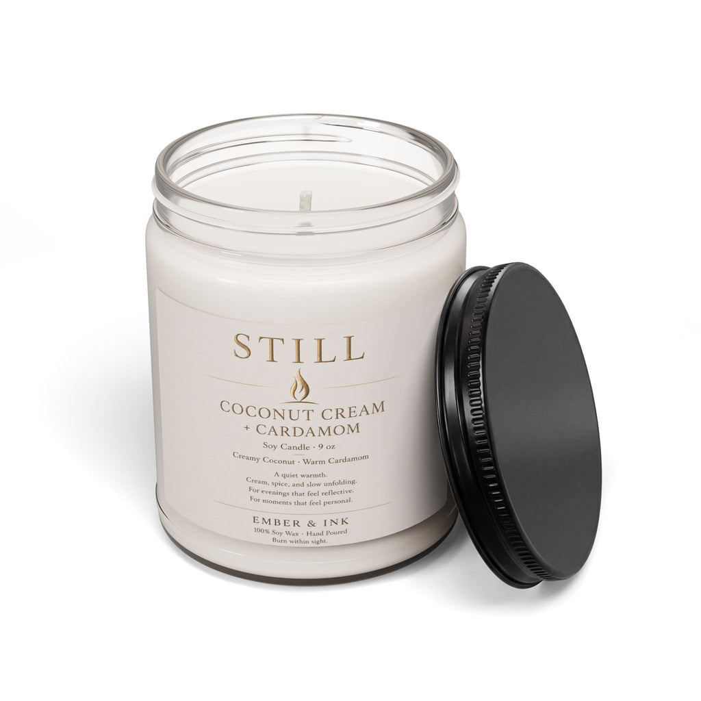 Still Coconut Cream + Cardamom Soy Candle — 9oz Scented Jar